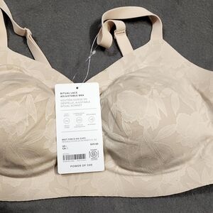 Athleta Ritual Lace Adjustable Bra - Cream